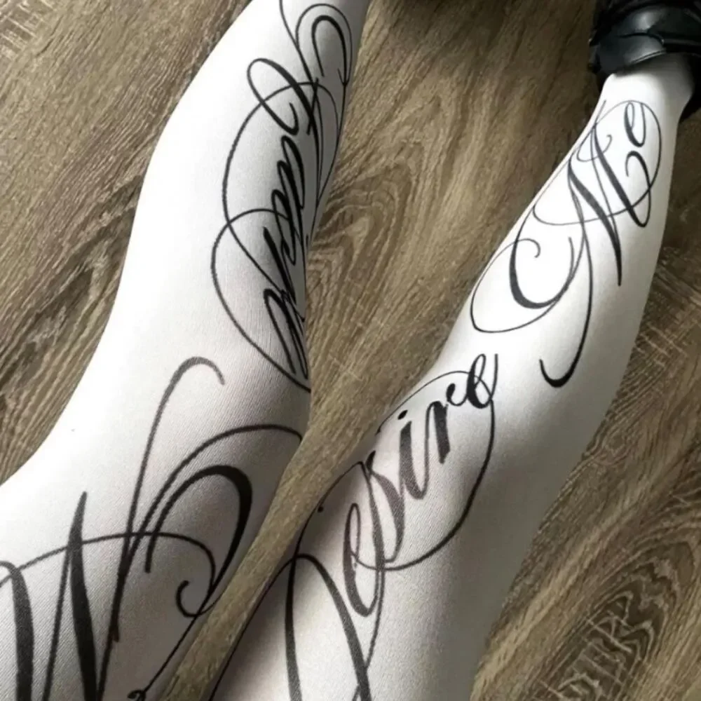 “desire me worship me” thigh high stockings